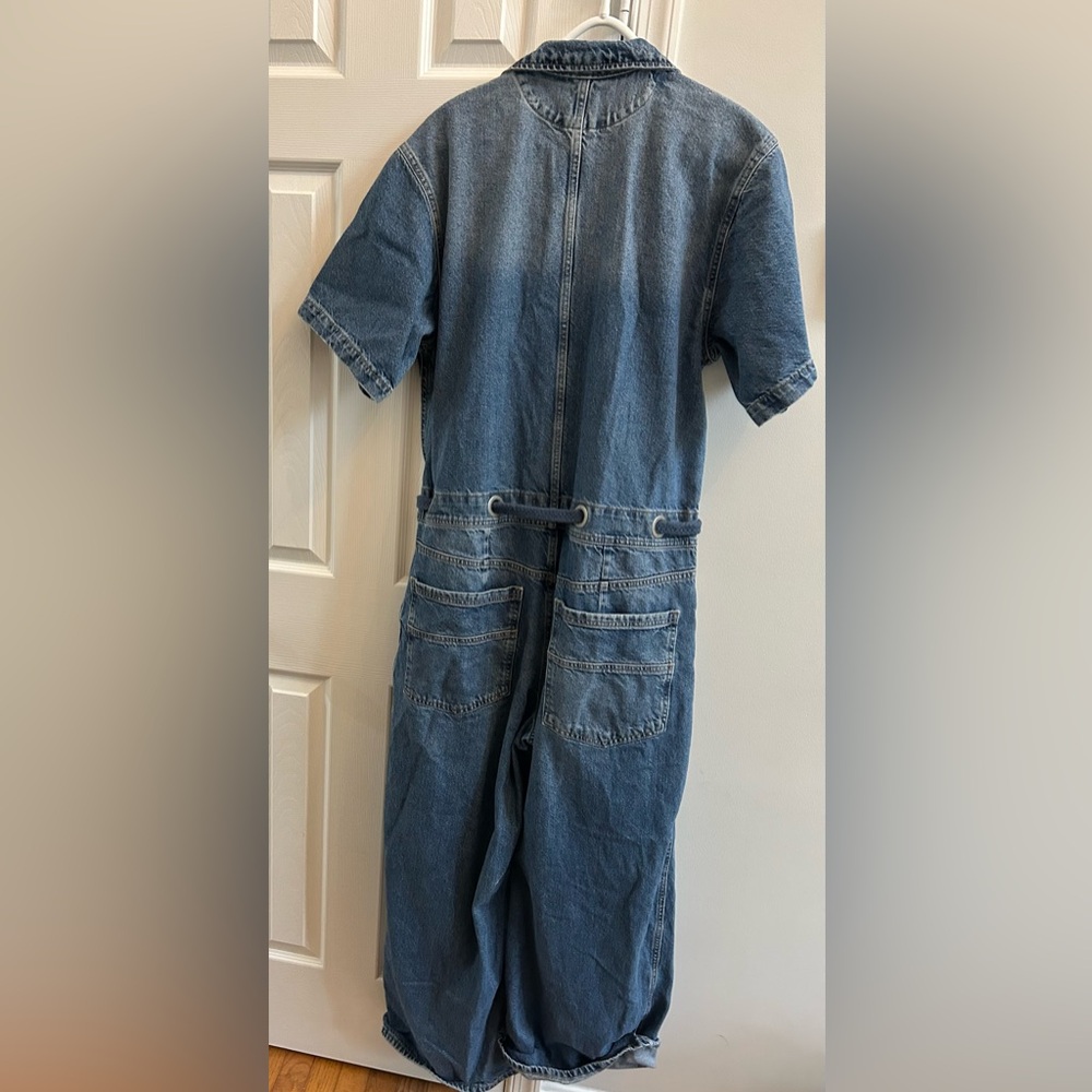 Free People We The Free Edison Wide Leg Denim Coverall Jumpsuit - Picture 6 of 6